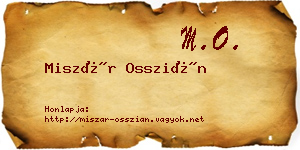 Miszár Osszián névjegykártya